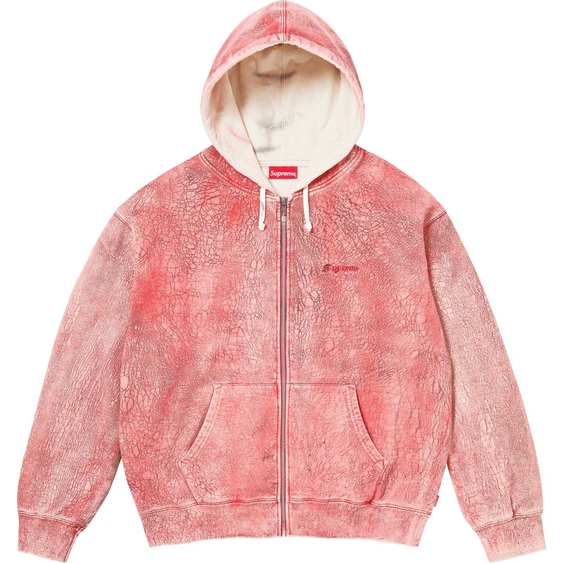 Details on Crackle Zip Up Hooded Sweatshirt Red from fall winter
                                                    2023 (Price is $228)