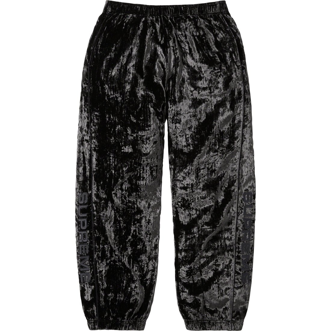 Details on Crushed Velvet Track Pant Black from fall winter
                                                    2023 (Price is $138)