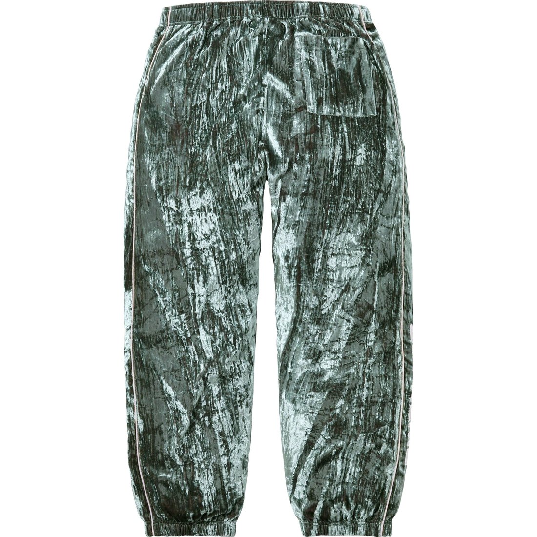 Details on Crushed Velvet Track Pant Olive from fall winter
                                                    2023 (Price is $138)
