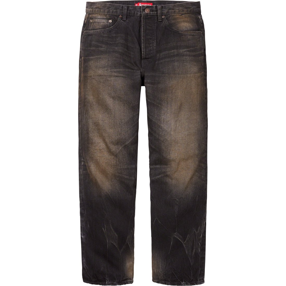 Details on Distressed Loose Fit Selvedge Jean Washed Black from fall winter
                                                    2023 (Price is $288)