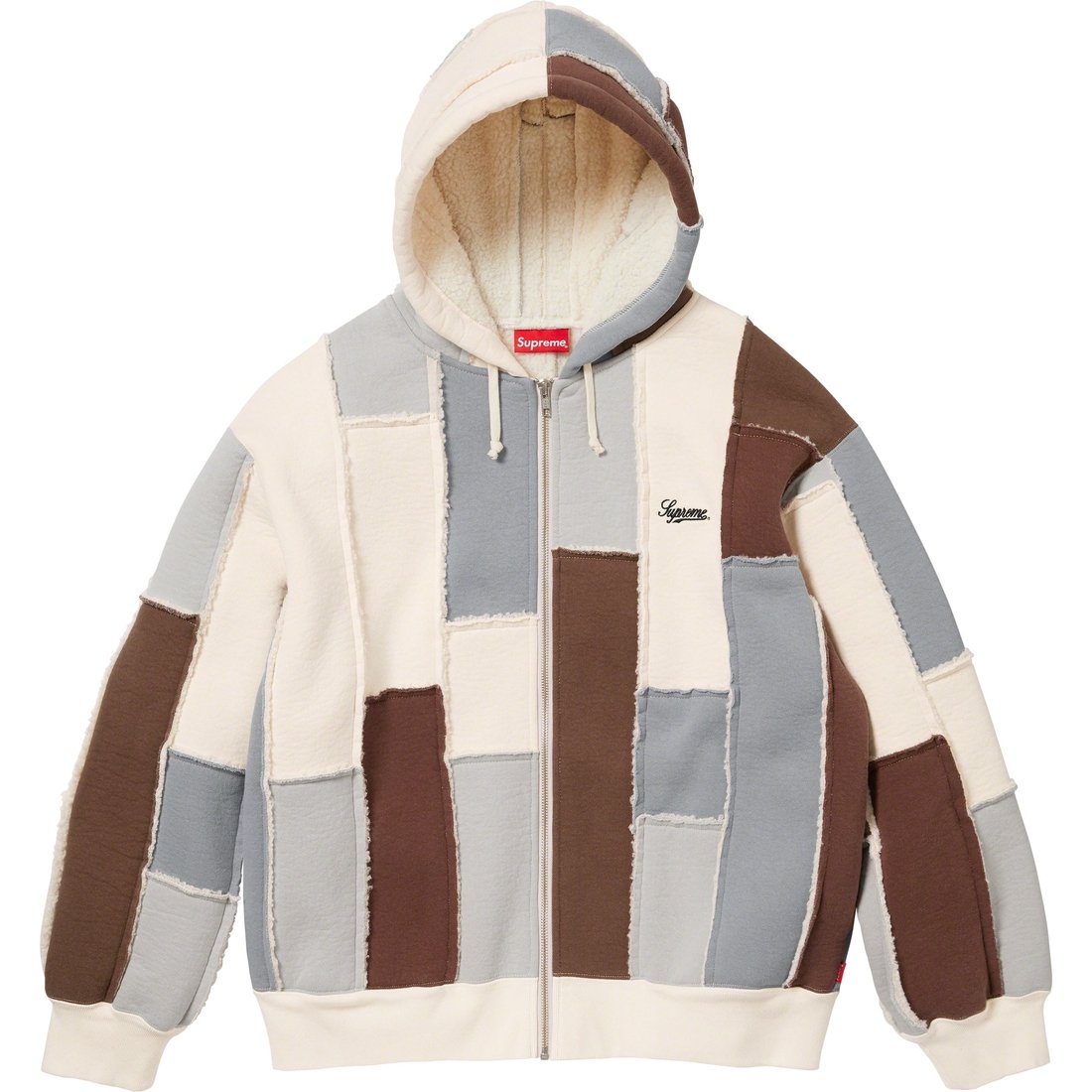 Details on Faux Shearling Zip Up Hooded Sweatshirt Natural from fall winter
                                                    2023 (Price is $198)