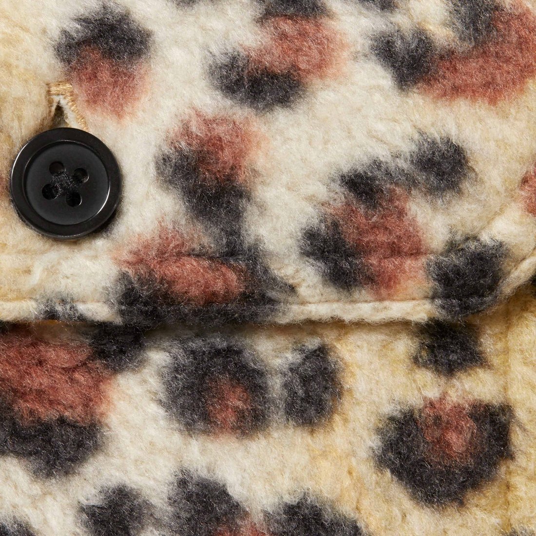 Details on Fleece Zip Up Hooded Shirt Brown Leopard from fall winter
                                                    2023 (Price is $158)