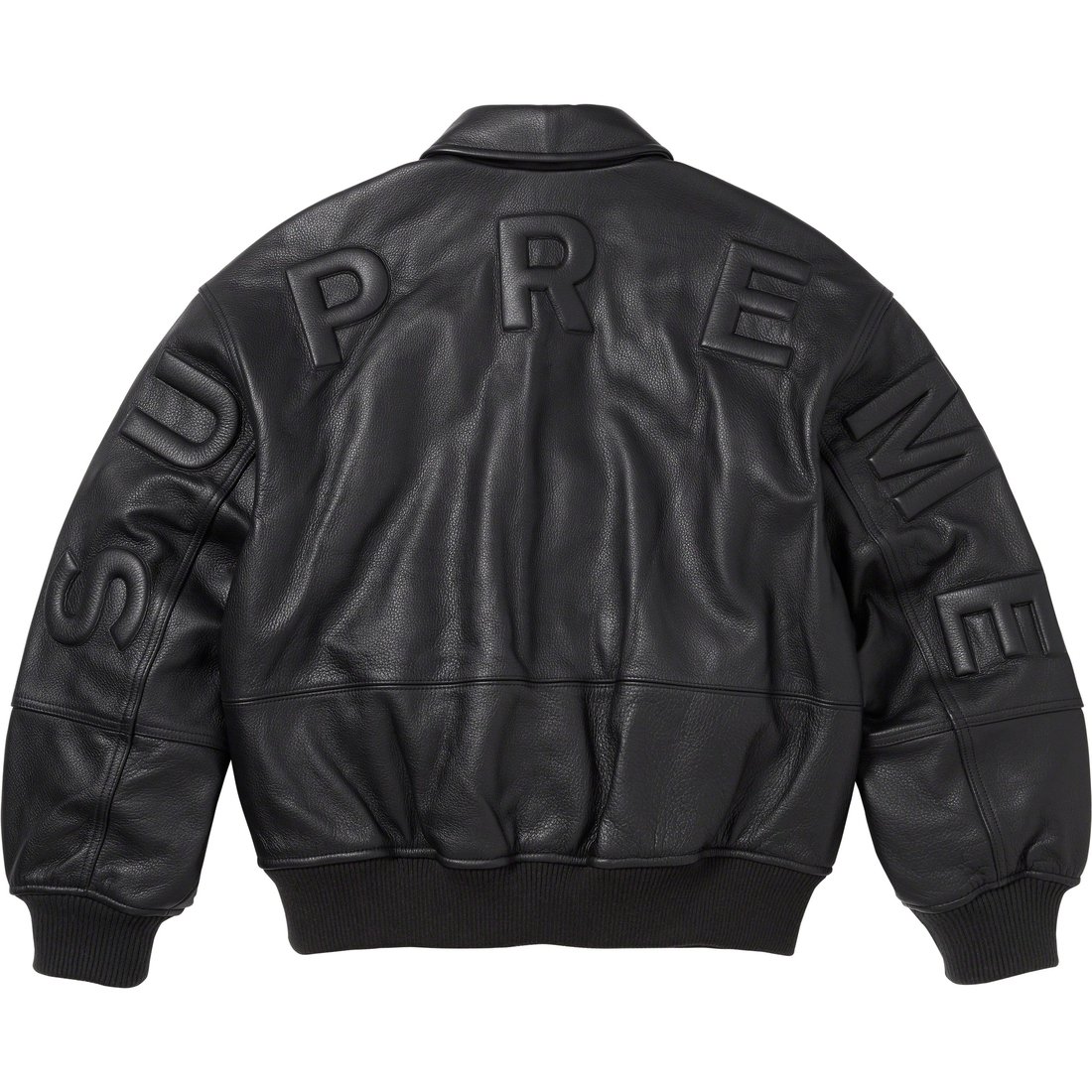 Details on GORE-TEX Infinium WINDSTOPPER Leather Varsity Jacket Black from fall winter
                                                    2023 (Price is $998)