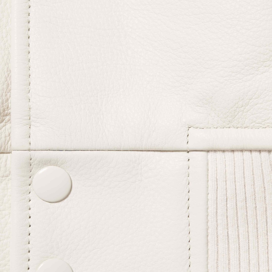 Details on GORE-TEX Infinium WINDSTOPPER Leather Varsity Jacket White from fall winter
                                                    2023 (Price is $998)