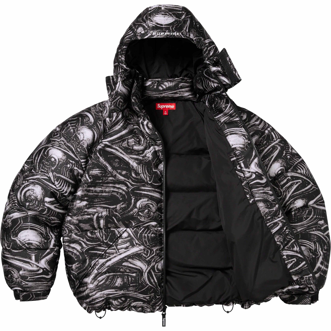 Details on H.R. Giger Jacquard Down Puffer Jacket Black from fall winter
                                                    2023 (Price is $498)