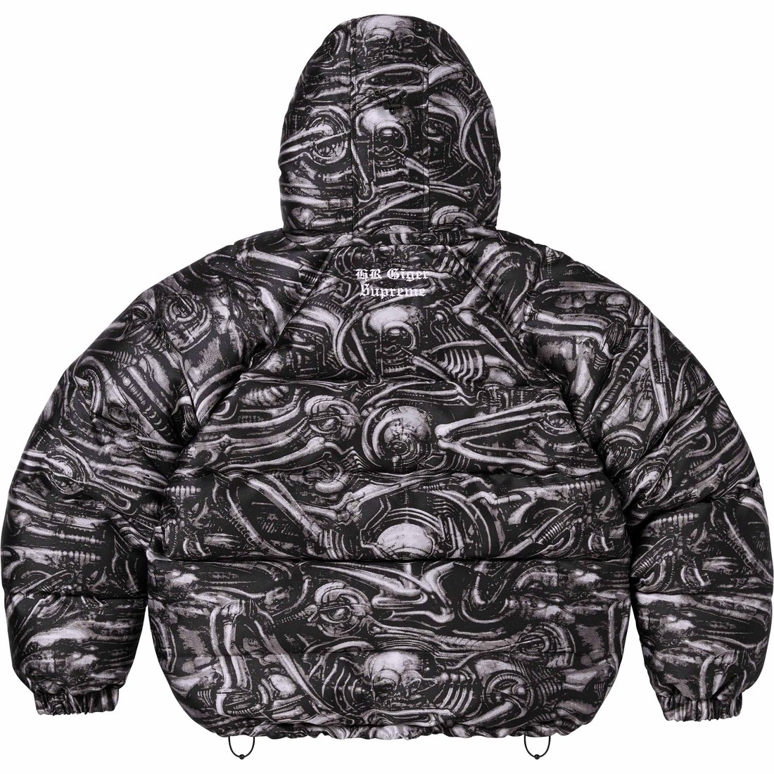 Details on H.R. Giger Jacquard Down Puffer Jacket Black from fall winter
                                                    2023 (Price is $498)