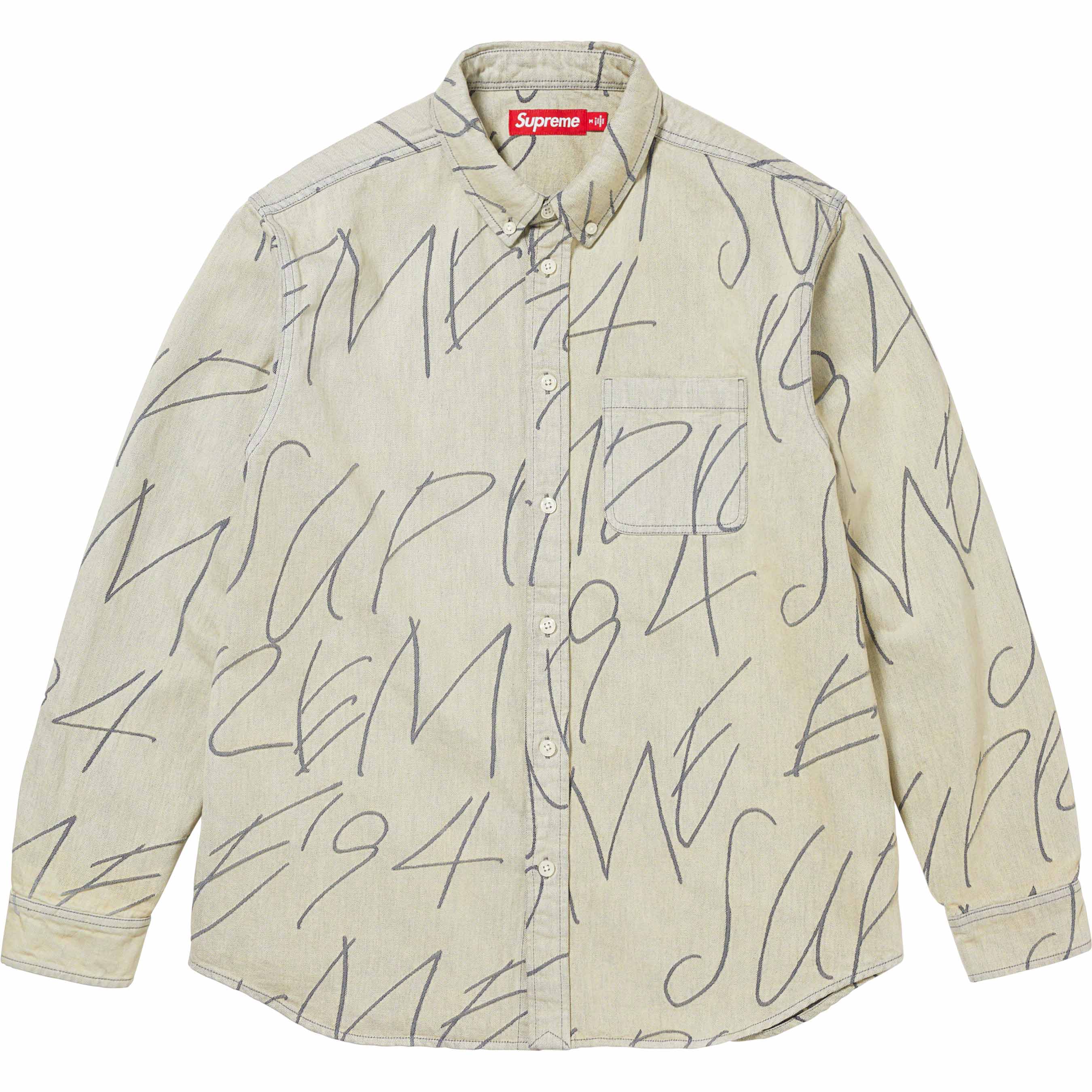 Supreme Handwriting Jacquard Denim Shirt