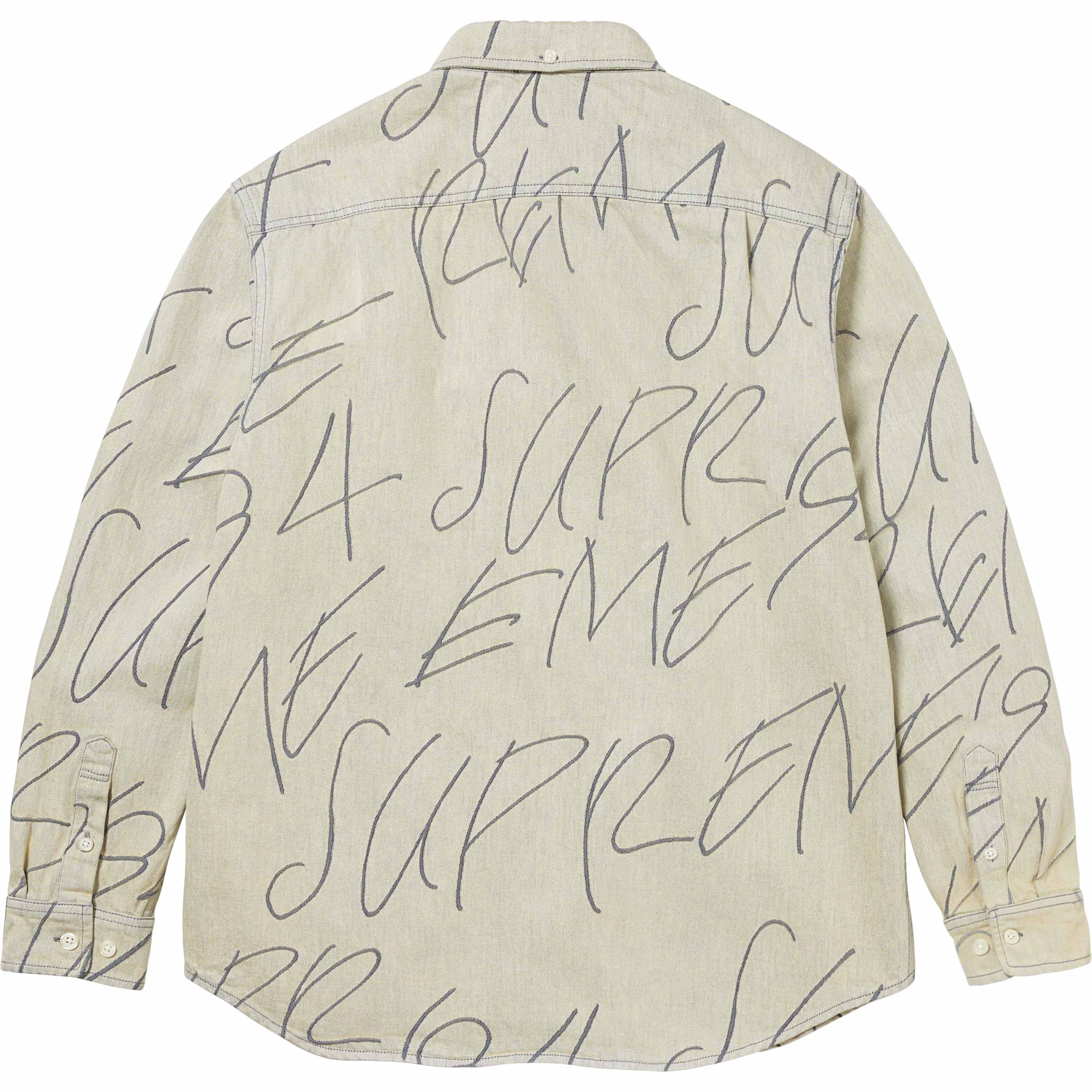 Handwriting Jacquard Denim Shirt - fall winter 2023 - Supreme