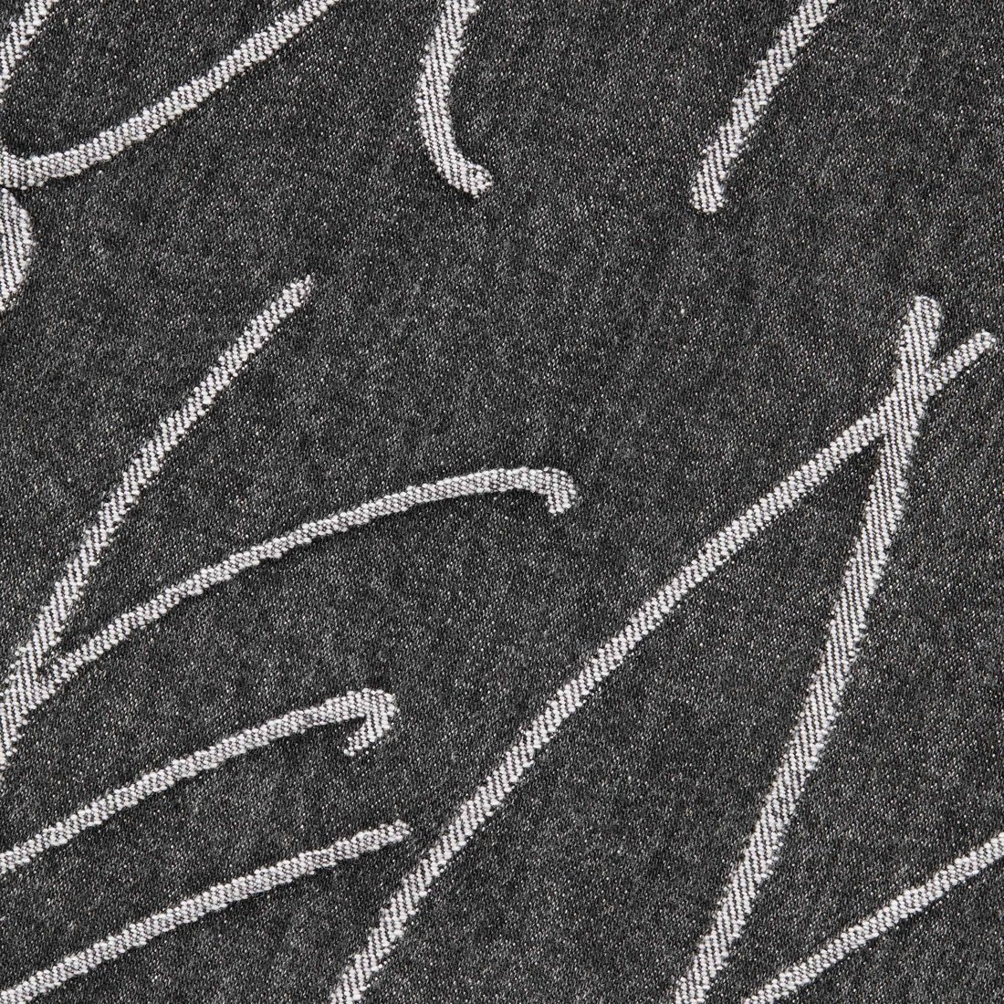 Supreme Handwriting Jacquard Denim Shirt (FW23) - Washed Black - $148