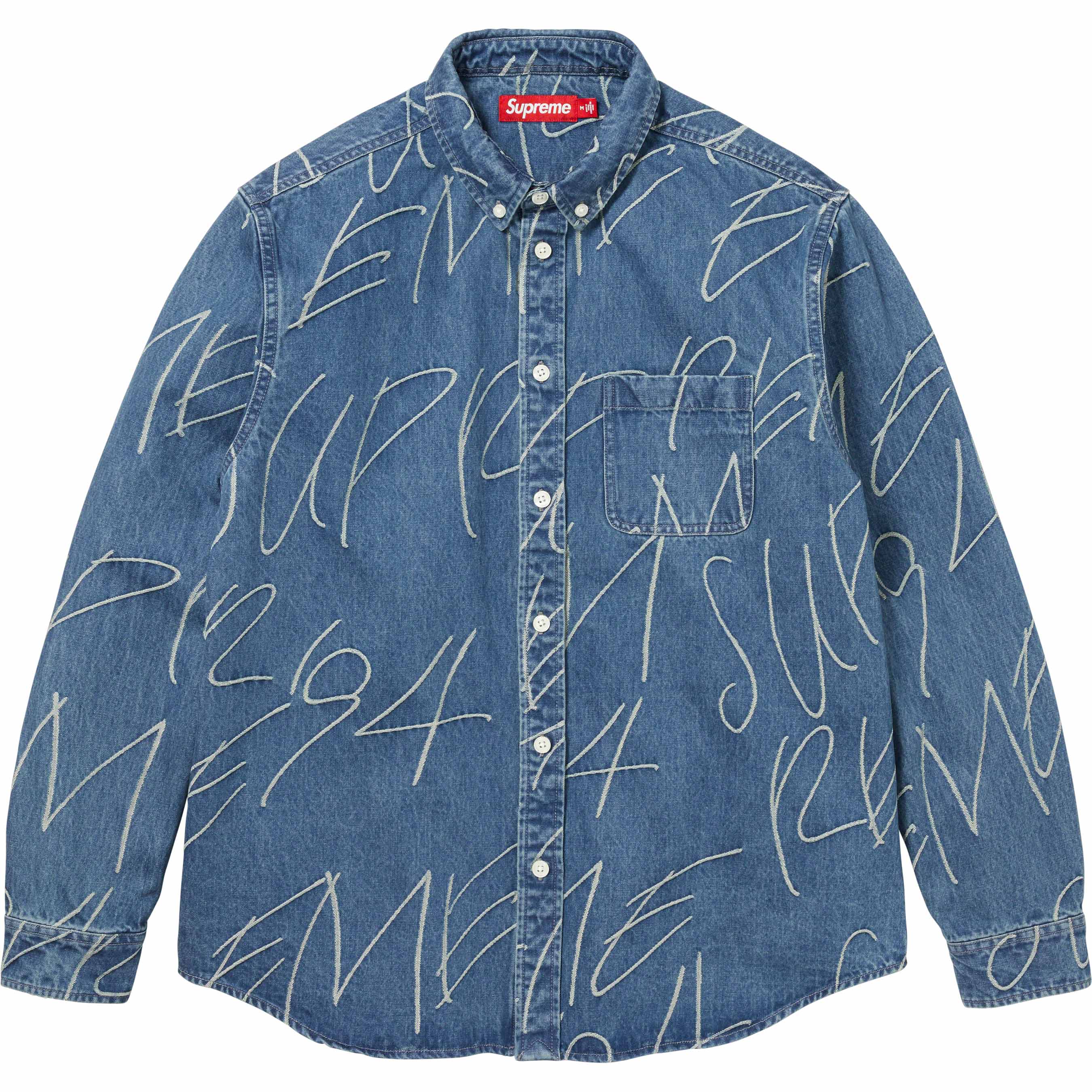 Handwriting Jacquard Denim Shirt - fall winter 2023 - Supreme