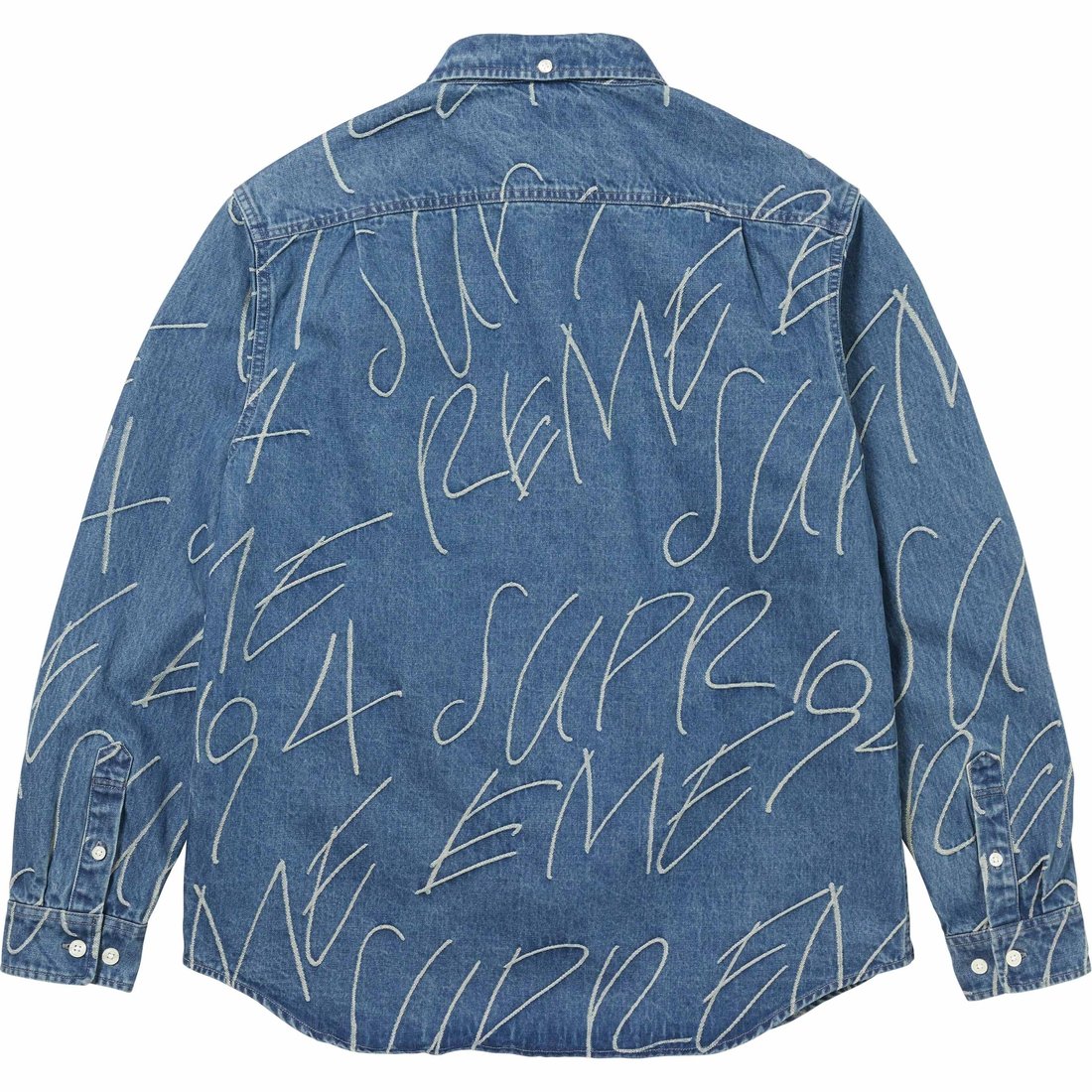 Details on Handwriting Jacquard Denim Shirt Washed Indigo from fall winter
                                                    2023 (Price is $148)