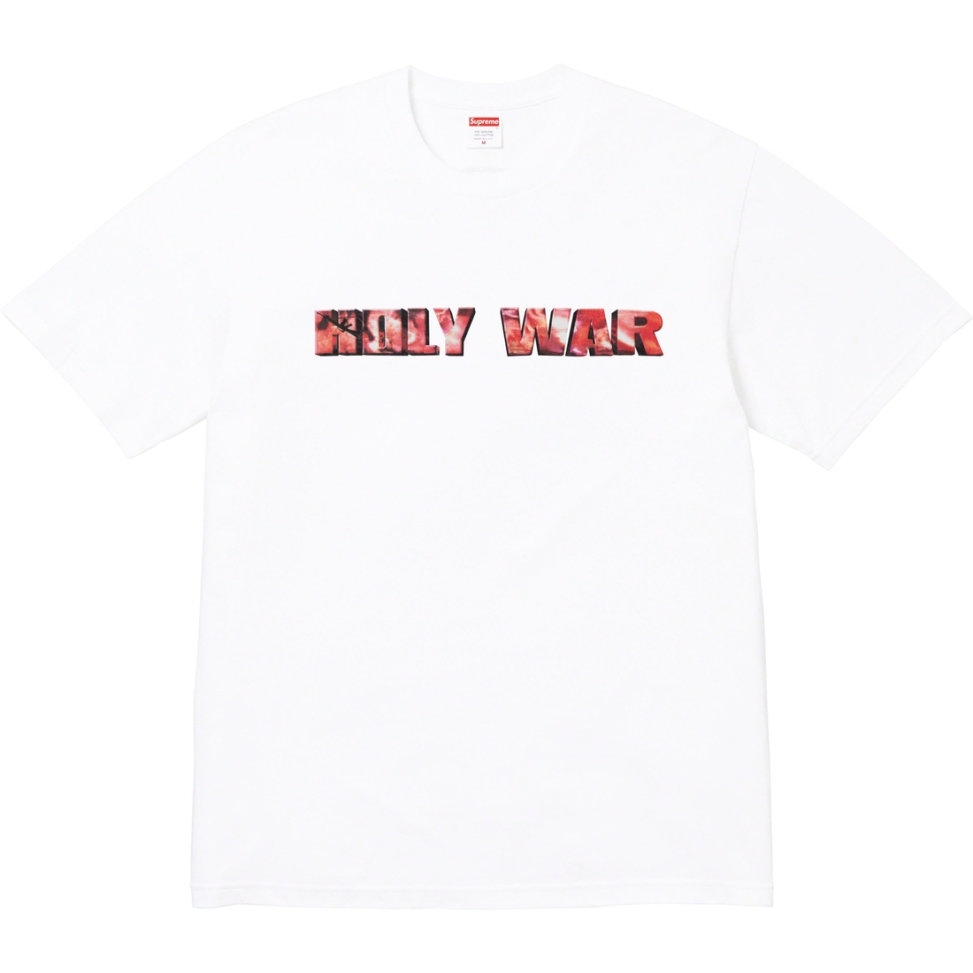 Details on Holy War Tee White from fall winter 2023 (Price is $48)