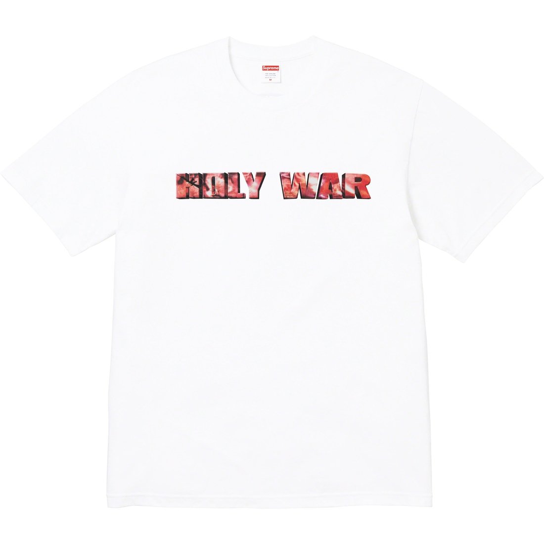 Details on Holy War Tee White from fall winter
                                                    2023 (Price is $48)