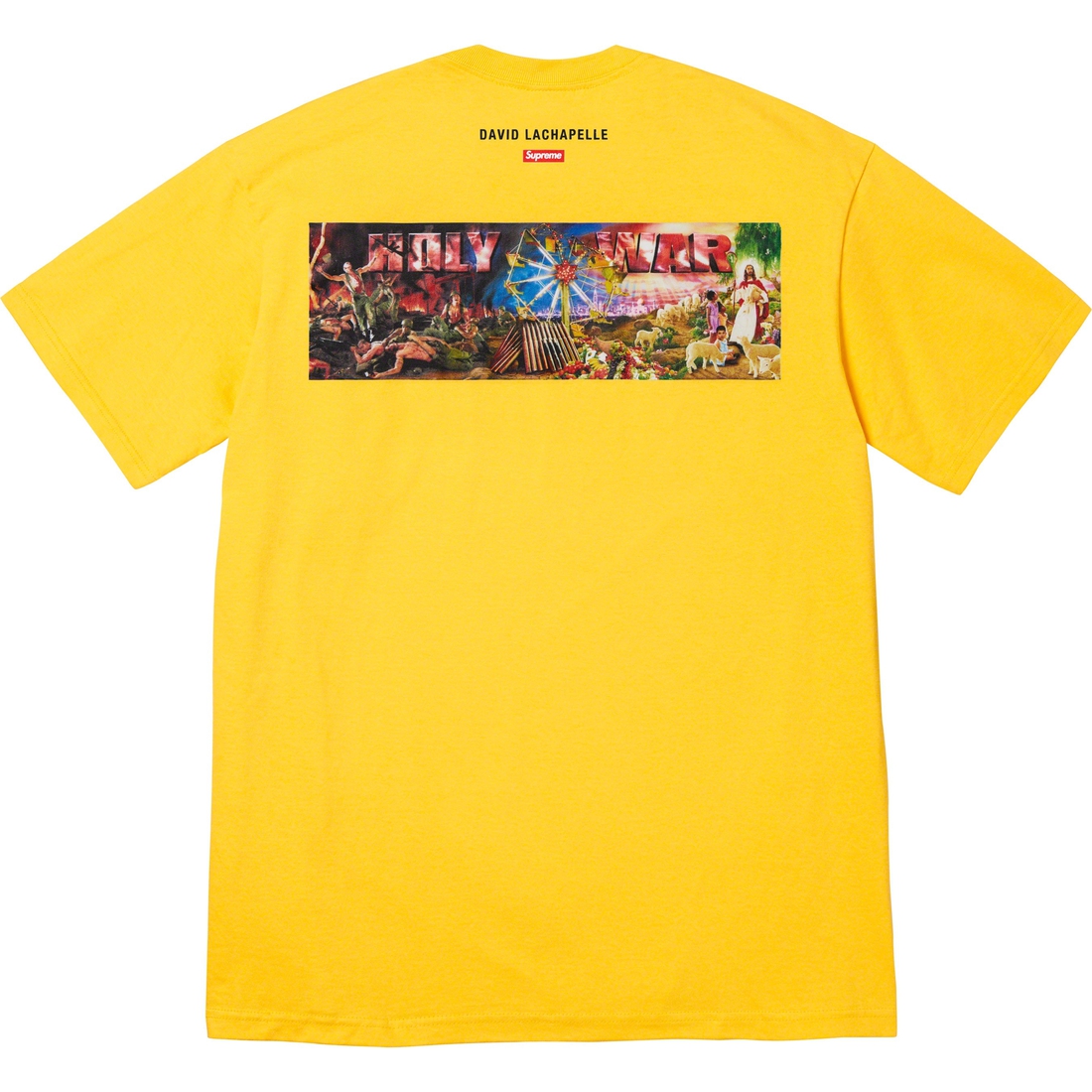 Details on Holy War Tee Yellow from fall winter
                                                    2023 (Price is $48)
