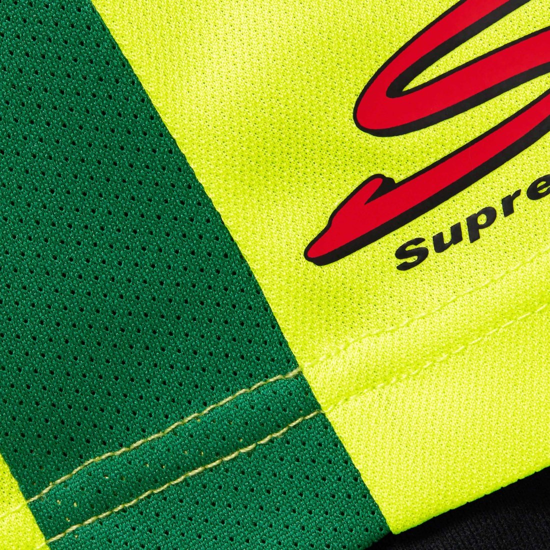 Details on Hooded Soccer Jersey Bright Green from fall winter 2023 (Price is $118)