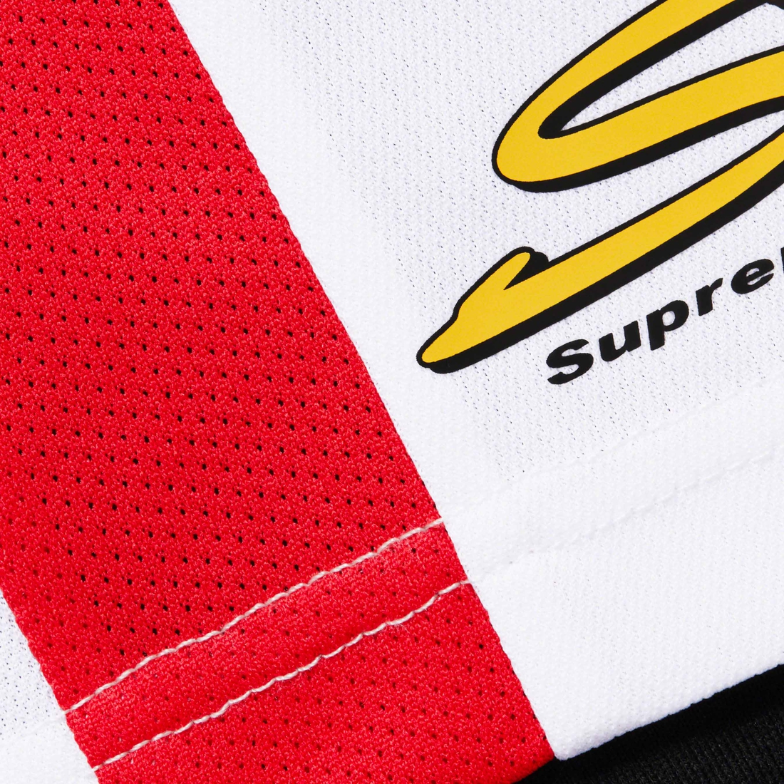 Details on Hooded Soccer Jersey White from fall winter 2023 (Price is $118)