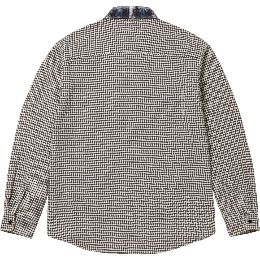 Details on Houndstooth Plaid Flannel Shirt Navy from fall winter
                                                    2023 (Price is $138)