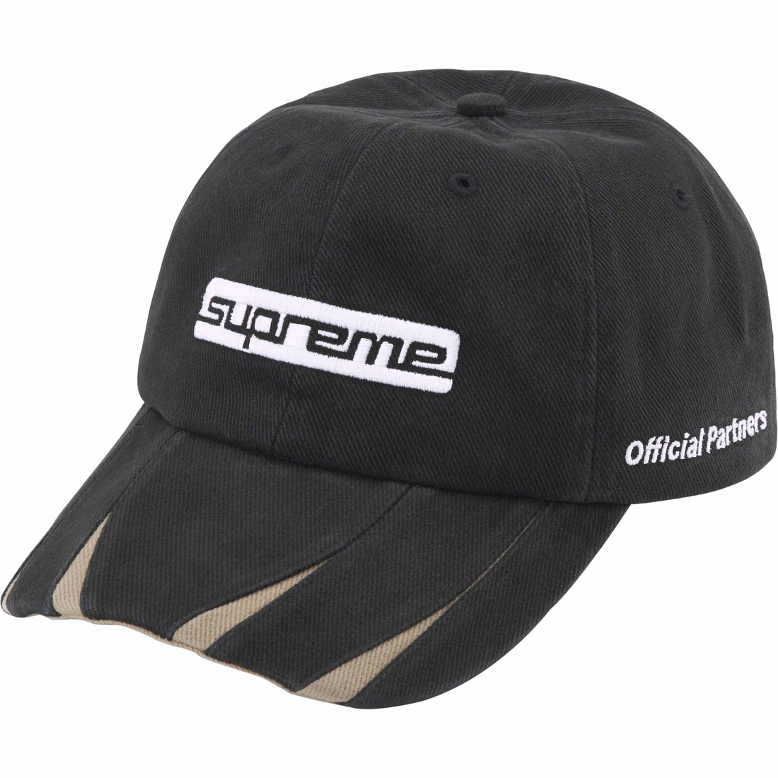 Details on Jagged Visor 6-Panel Black from fall winter
                                                    2023 (Price is $48)