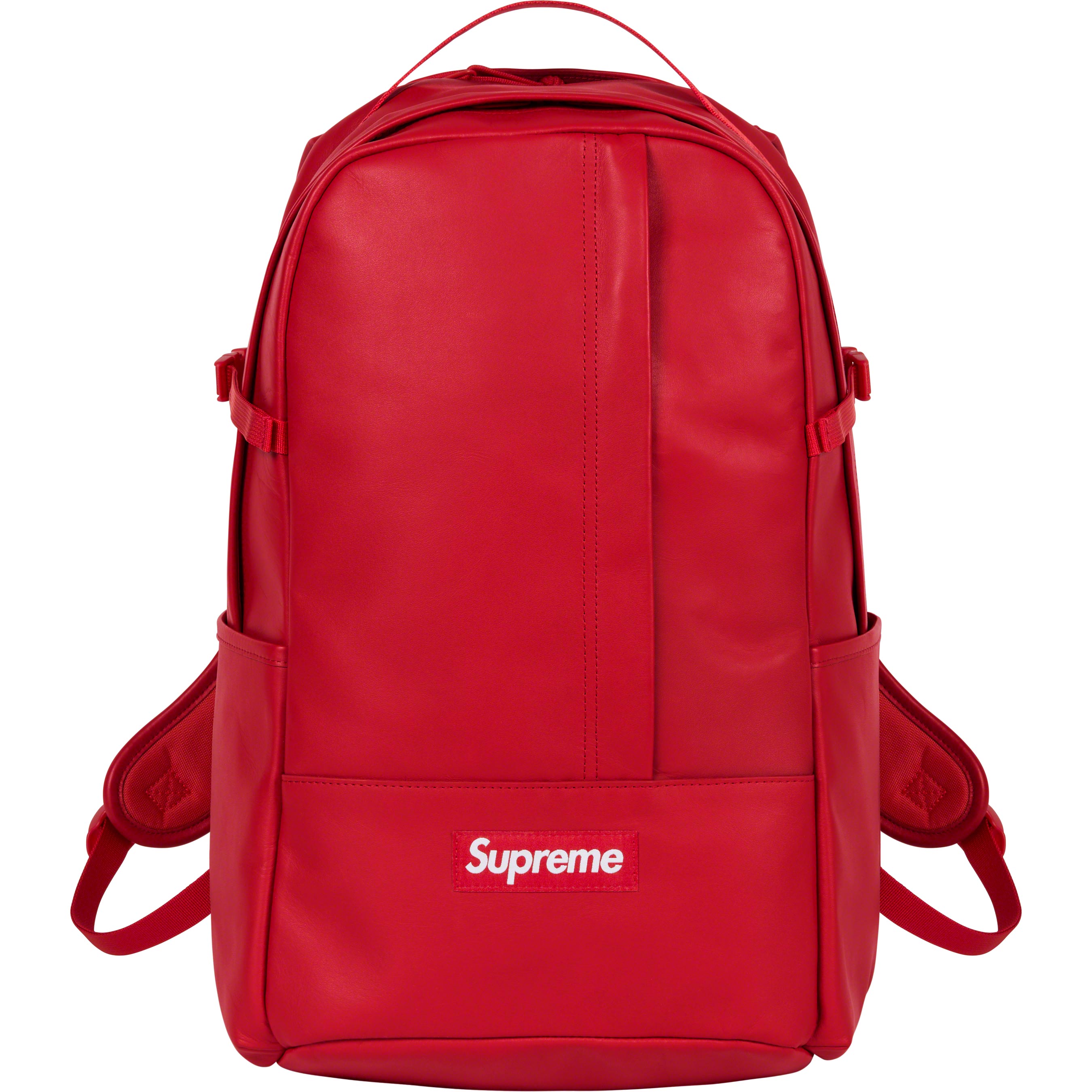 (レザーバックパック）Red-　supreme　Leather　Backpack　22L