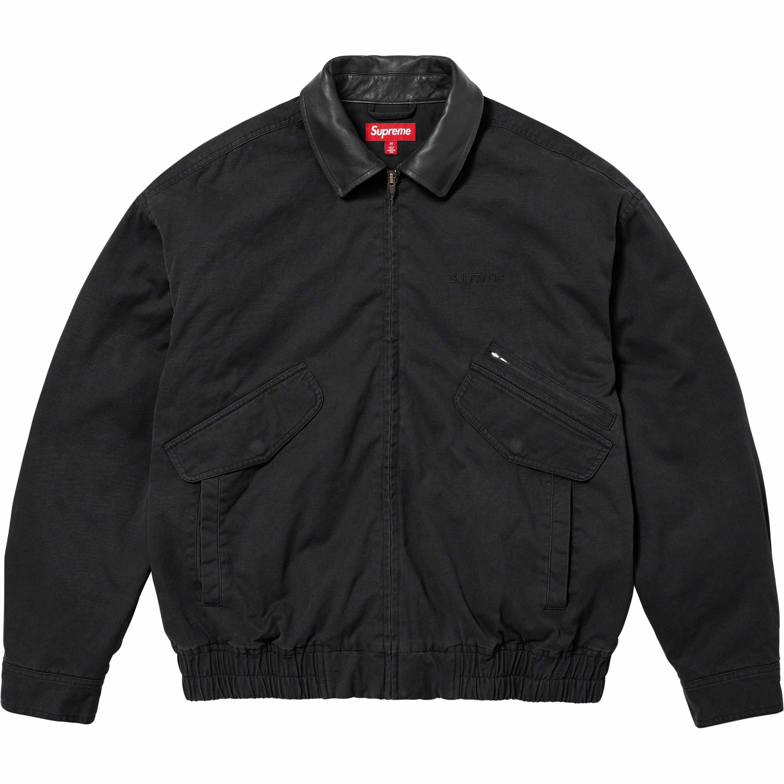 Supreme Leather Collar Utility Jacket S-