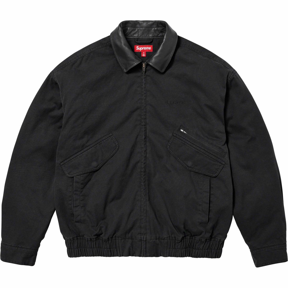 Details on Leather Collar Utility Jacket Black from fall winter
                                                    2023 (Price is $238)