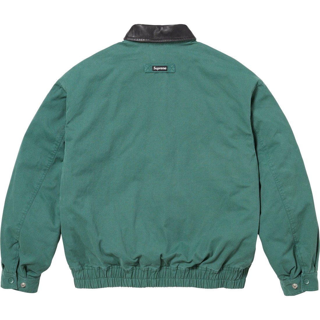 Details on Leather Collar Utility Jacket Green from fall winter
                                                    2023 (Price is $238)