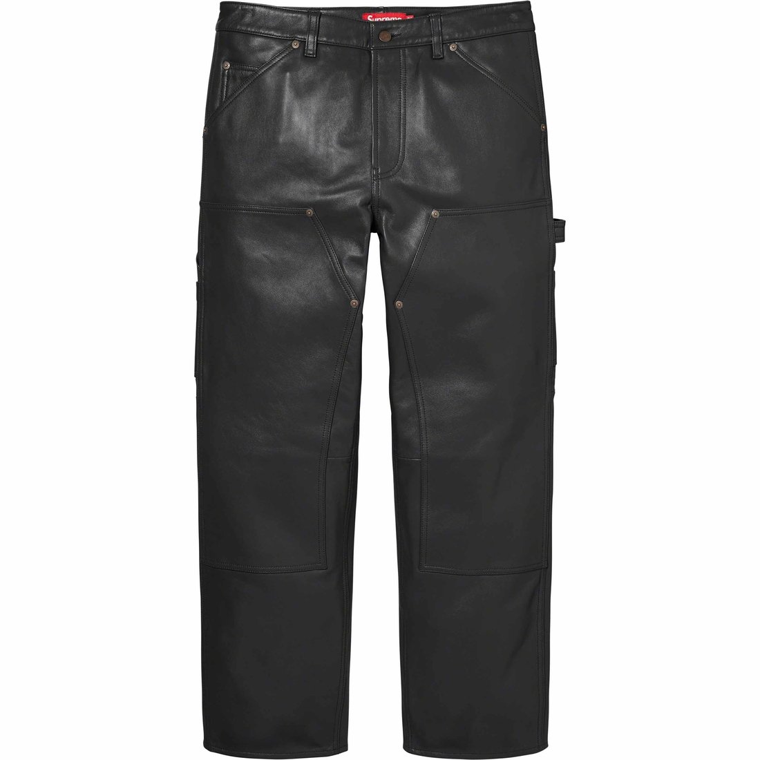 Details on Leather Double Knee Pant Black from fall winter
                                                    2023 (Price is $428)