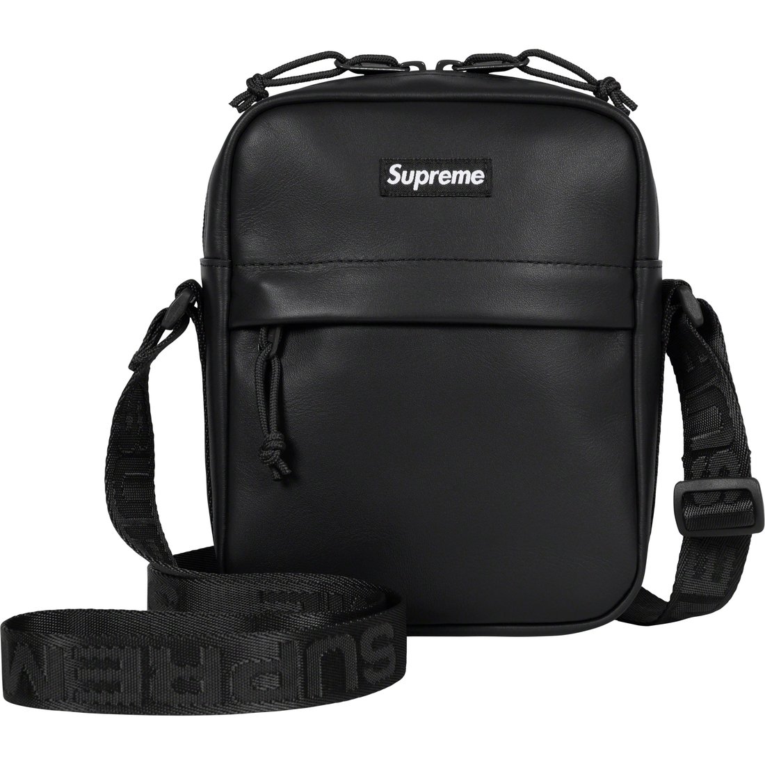 Supreme Leather Shoulder Bag (FW23) - Black - $110