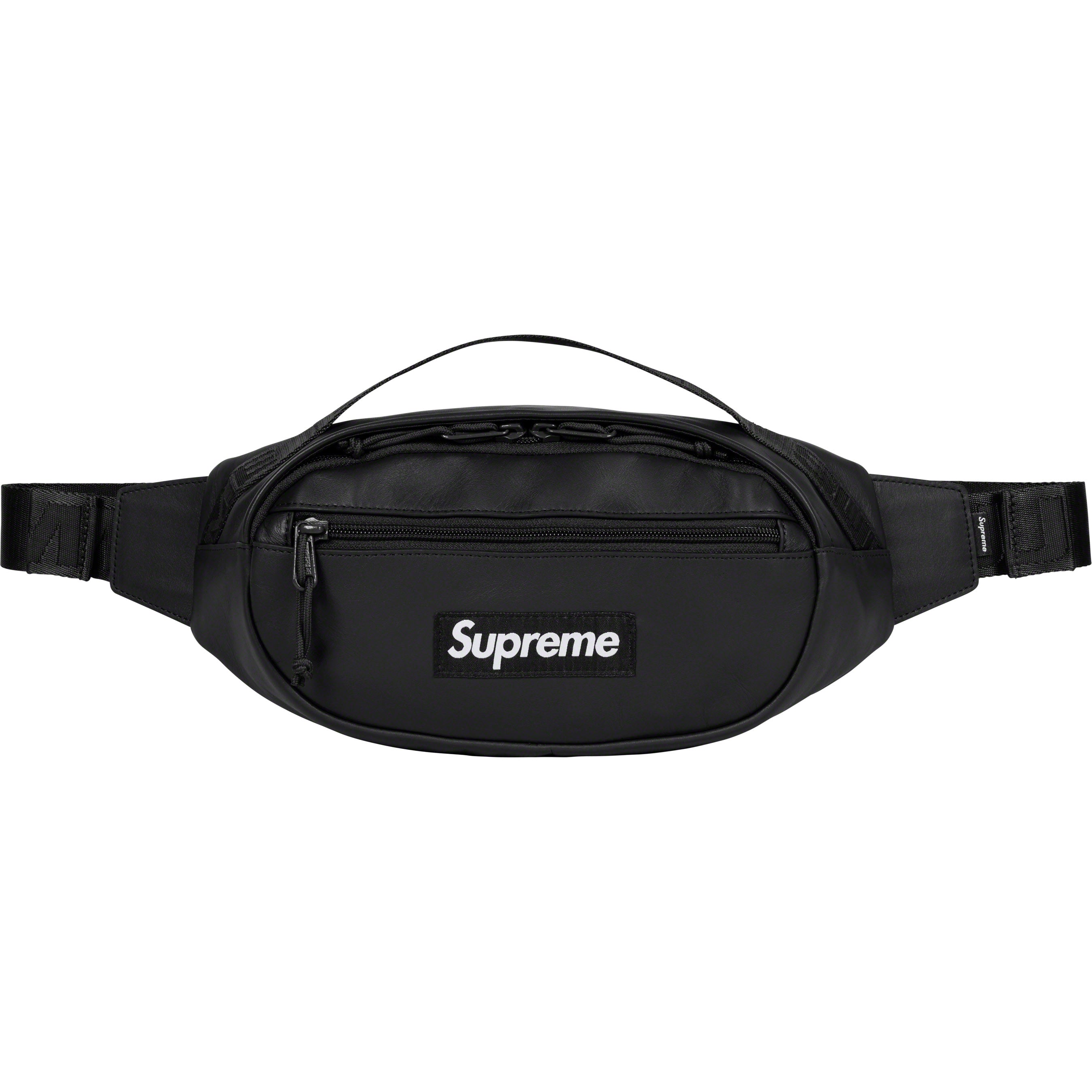 Supreme Leather Waist Bag Black-