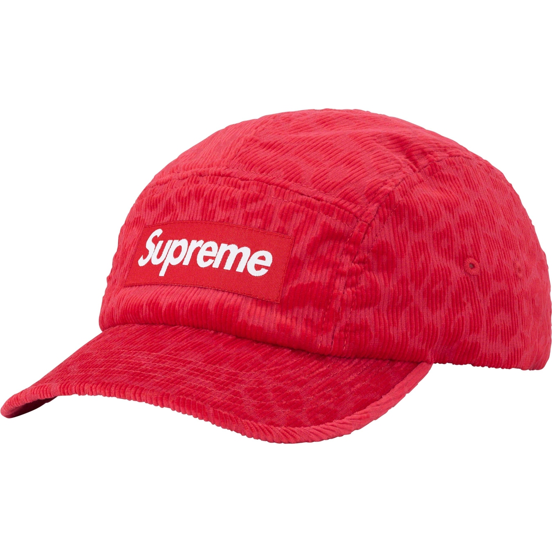 Details on Leopard Corduroy Camp Cap Red from fall winter
                                                    2023 (Price is $54)