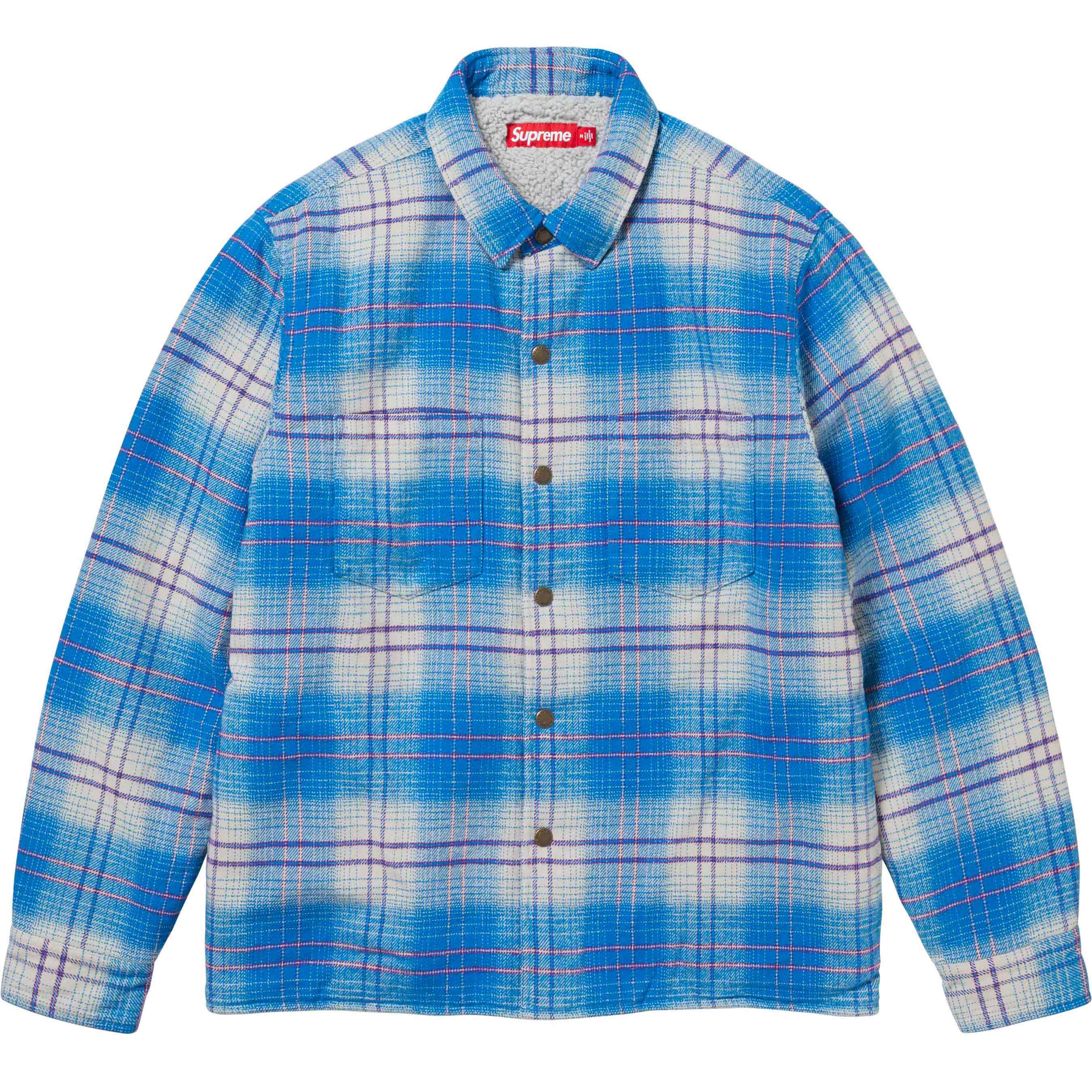 Supreme Lined Flannel Snap Shirt Blue