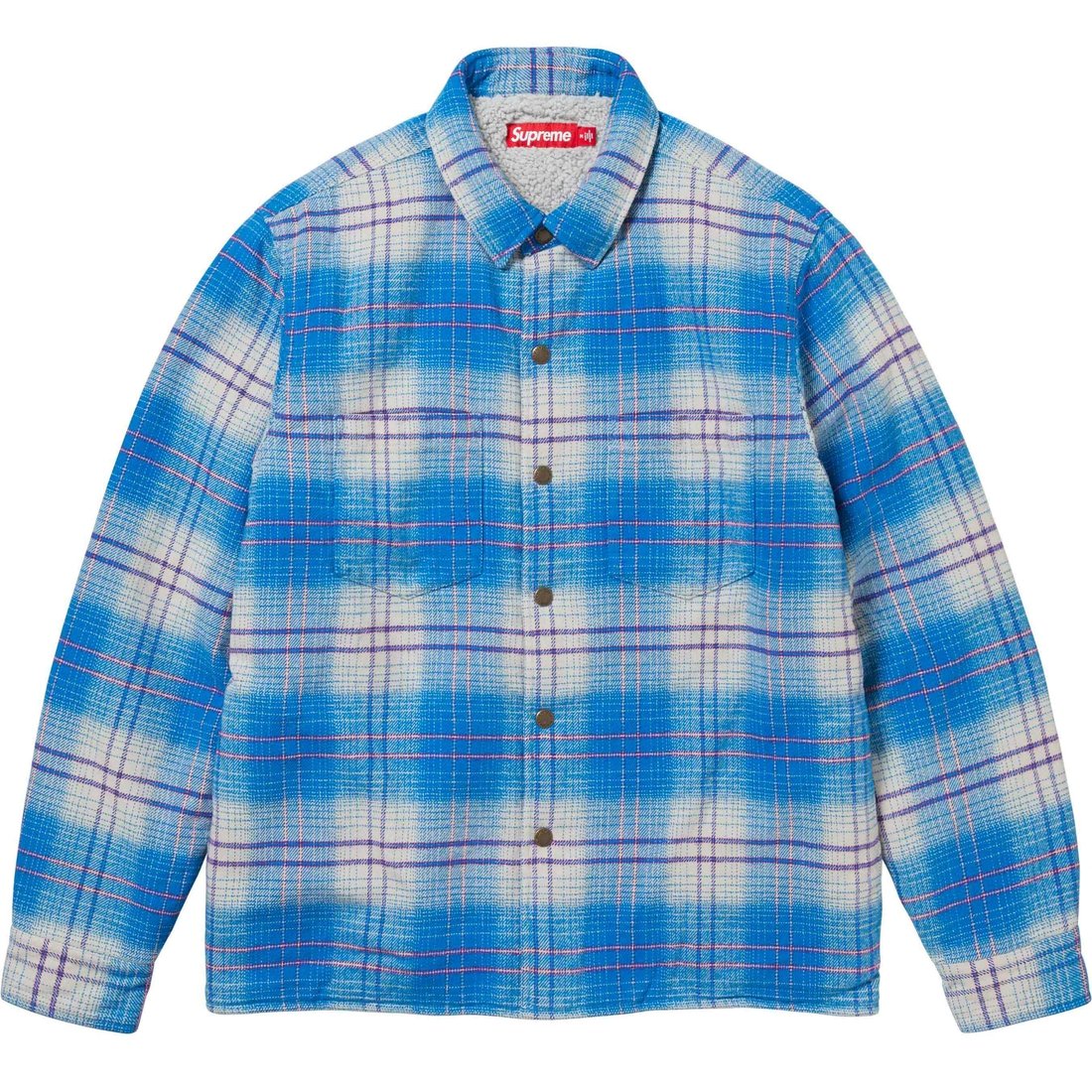 Details on Lined Flannel Snap Shirt Blue from fall winter
                                                    2023 (Price is $148)