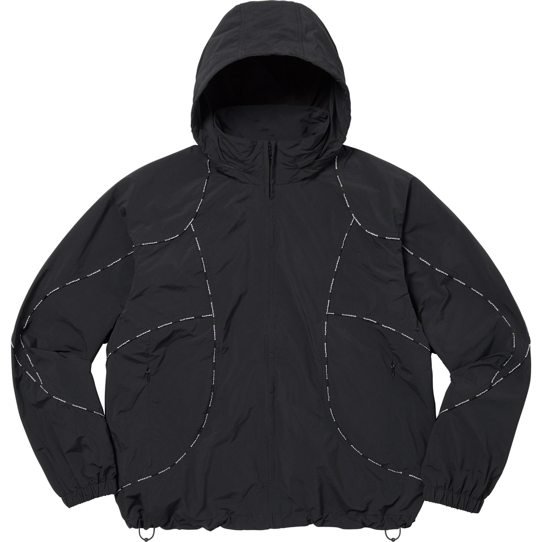 Details on Logo Piping Hooded Track Jacket Black from fall winter
                                                    2023 (Price is $178)