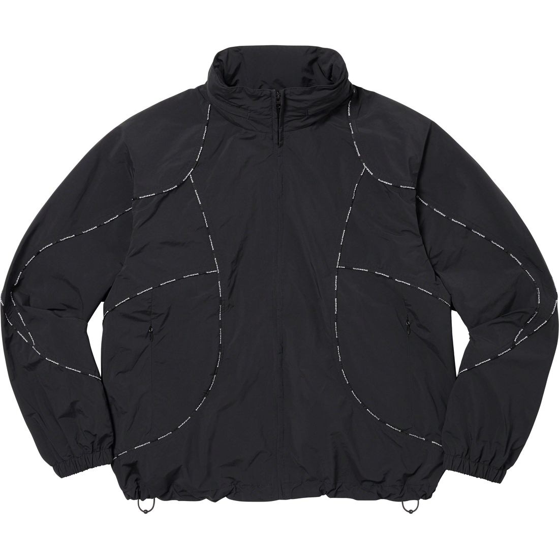 Details on Logo Piping Hooded Track Jacket Black from fall winter
                                                    2023 (Price is $178)