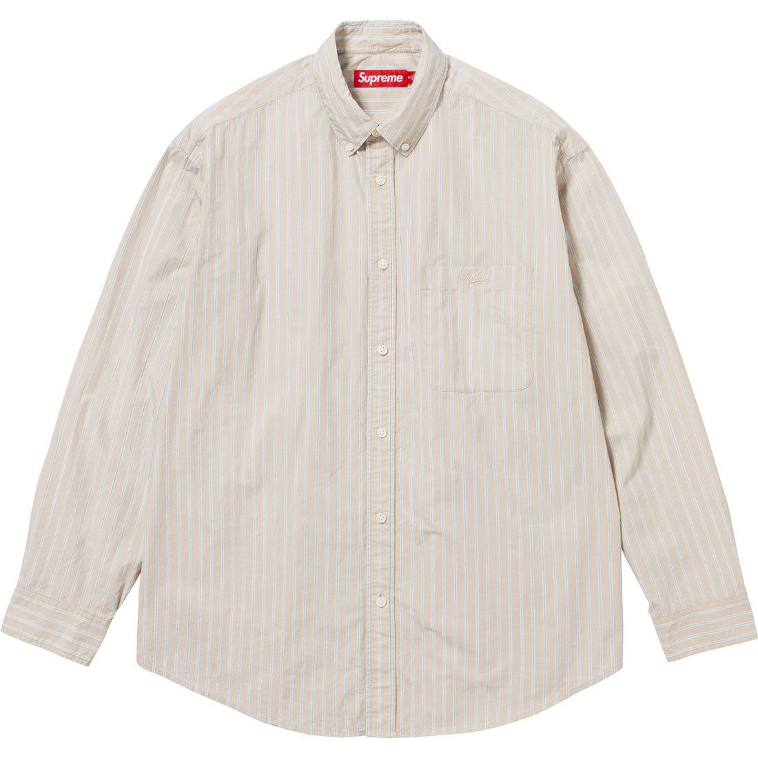 Details on Loose Fit Stripe Shirt Tan from fall winter
                                                    2023 (Price is $148)