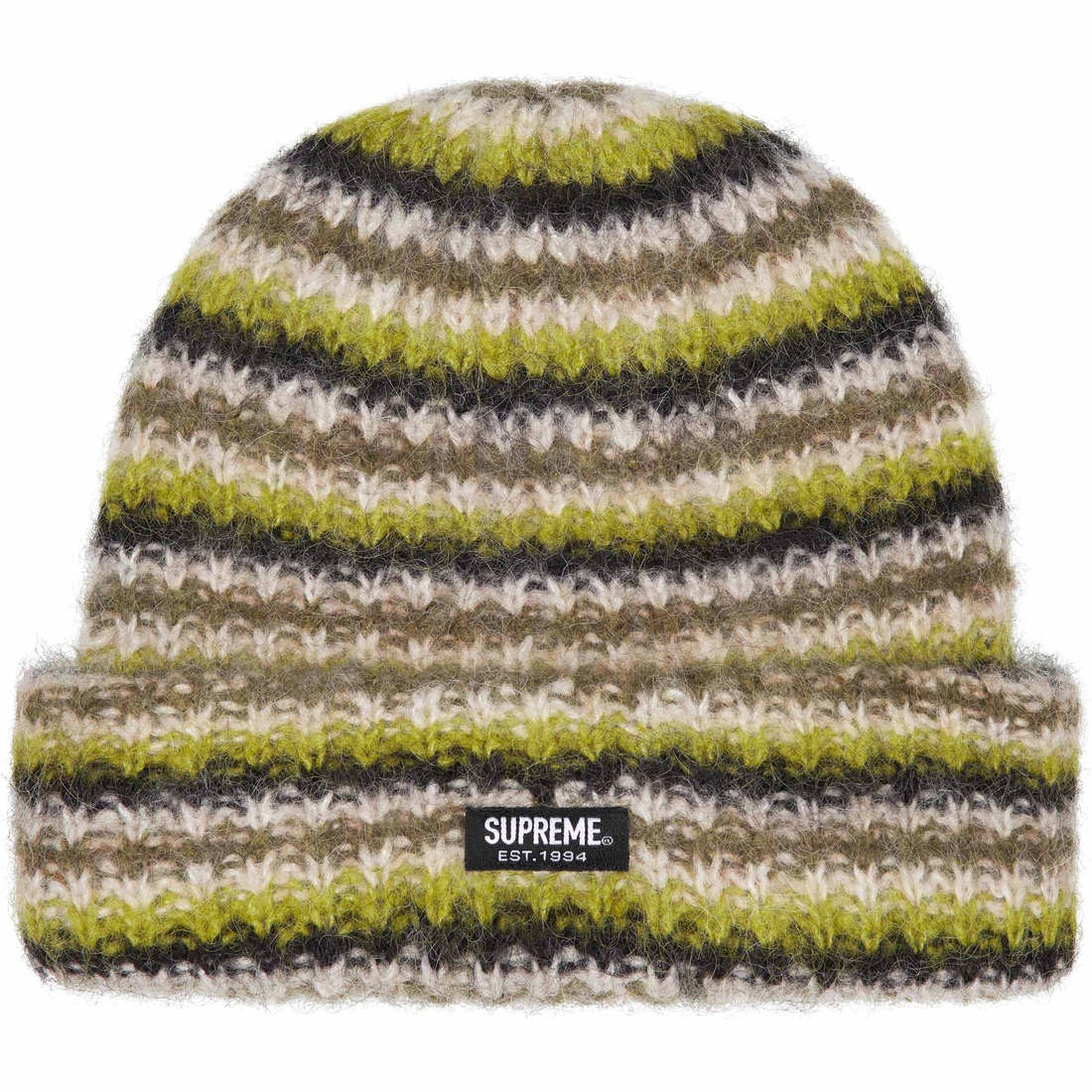 Details on Loose Stripe Beanie Olive from fall winter
                                                    2023 (Price is $40)