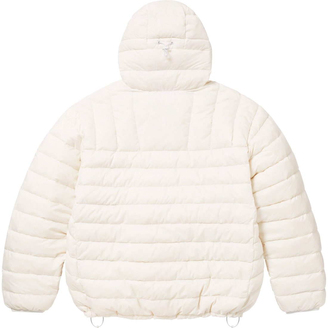 Details on Micro Down Half Zip Hooded Pullover White from fall winter
                                                    2023 (Price is $238)