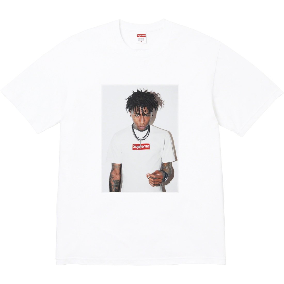 Details on NBA Youngboy Tee White from fall winter 2023 (Price is $54)