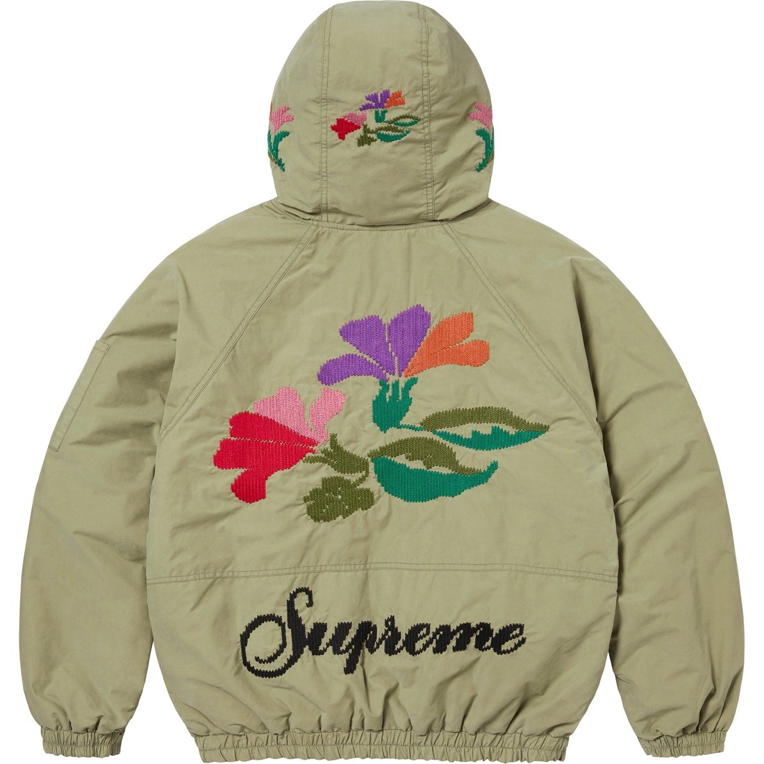 Details on Needlepoint Hooded Jacket Olive from fall winter
                                                    2023 (Price is $278)