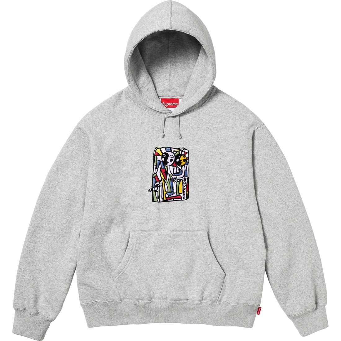 Details on Neil Blender Mosaic Hooded Sweatshirt Heather Grey from fall winter
                                                    2023 (Price is $158)