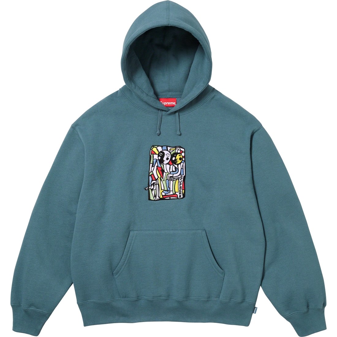 Details on Neil Blender Mosaic Hooded Sweatshirt Slate from fall winter
                                                    2023 (Price is $158)