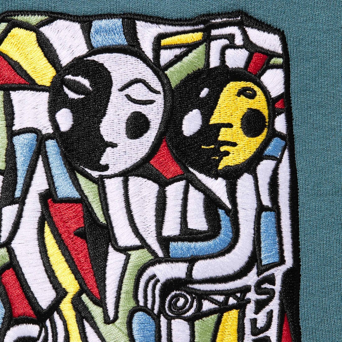 Details on Neil Blender Mosaic Hooded Sweatshirt Slate from fall winter
                                                    2023 (Price is $158)