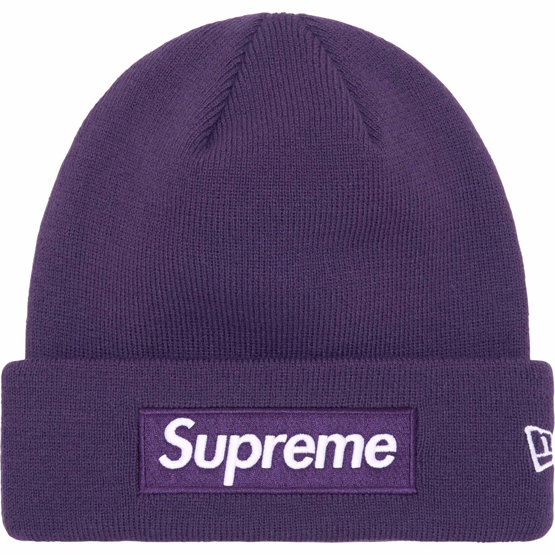 Details on New Era Box Logo Beanie Dark Purple from fall winter
                                                    2023 (Price is $44)