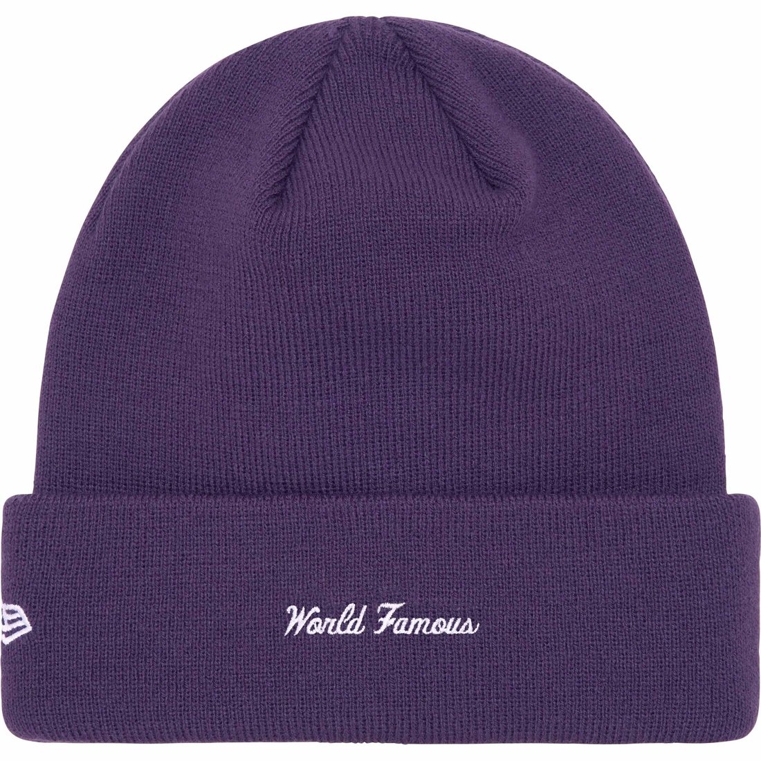 Details on New Era Box Logo Beanie Dark Purple from fall winter
                                                    2023 (Price is $44)