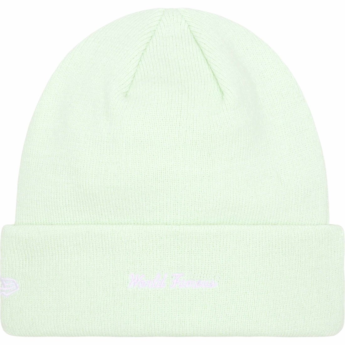 Details on New Era Box Logo Beanie Light Green from fall winter
                                                    2023 (Price is $44)