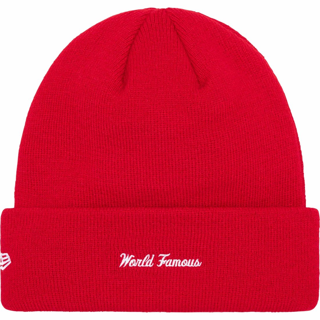 Details on New Era Box Logo Beanie Red from fall winter
                                                    2023 (Price is $44)