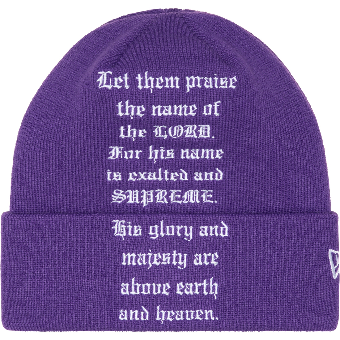 Details on New Era Psalm Beanie Purple from fall winter
                                                    2023 (Price is $40)