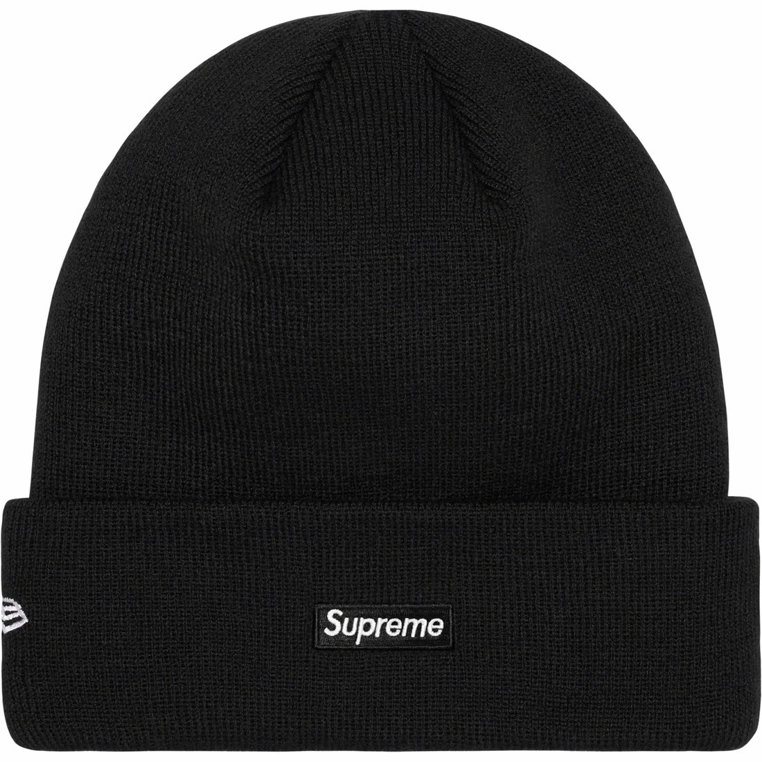 Details on New Era S Logo Beanie Black from fall winter 2023 (Price is $40)