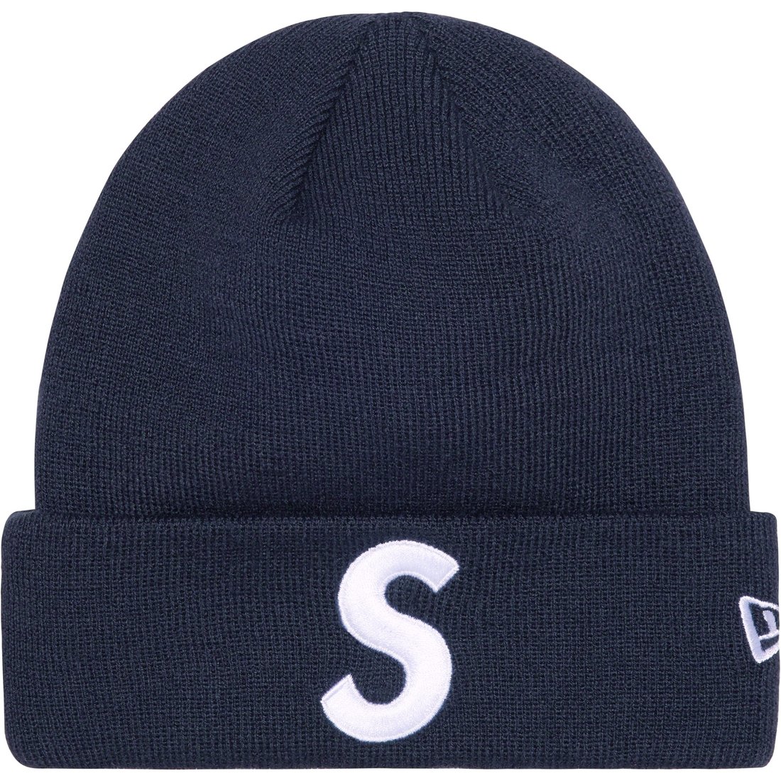 Details on New Era S Logo Beanie Navy from fall winter 2023 (Price is $40)