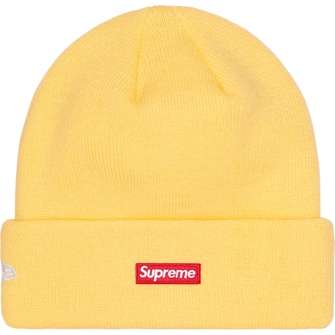 Details on New Era Varsity Beanie Light Yellow from fall winter
                                                    2023 (Price is $40)
